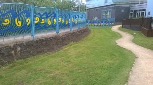 Bulwell Riverside Banking before Grass Mats installation