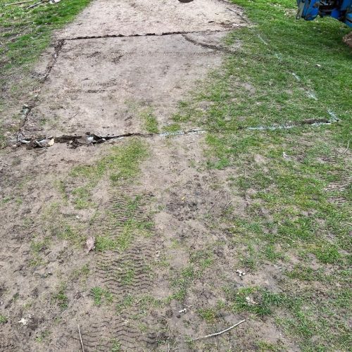 Muddy Course Before Grass Mats
