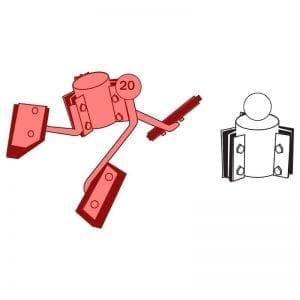 120.020 | Mixer arms w/rubber, 3 pcs. Complete set