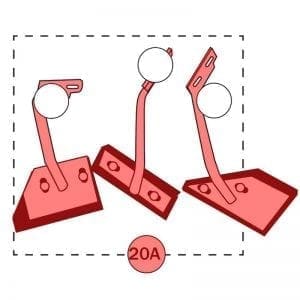 120.020A | Mixer arms w/rubber, 3 pcs. Wo/cross joint