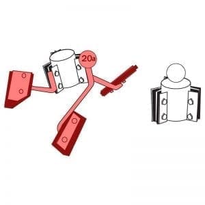 080.020A | Mixer arms w/rubber, 3 pcs. Wo/cross joint