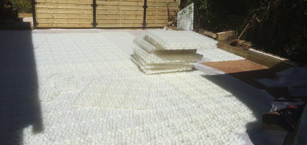 11. White X-Grid Driveway Progress