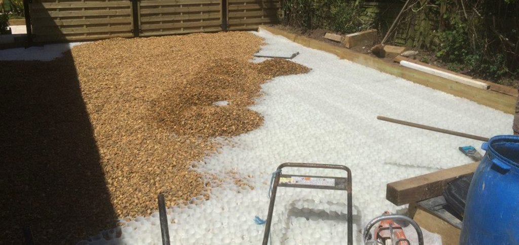 12. White X-Grid Driveway Progress