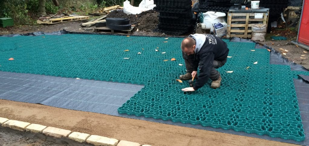6. X-Grid Driveway Being Installed