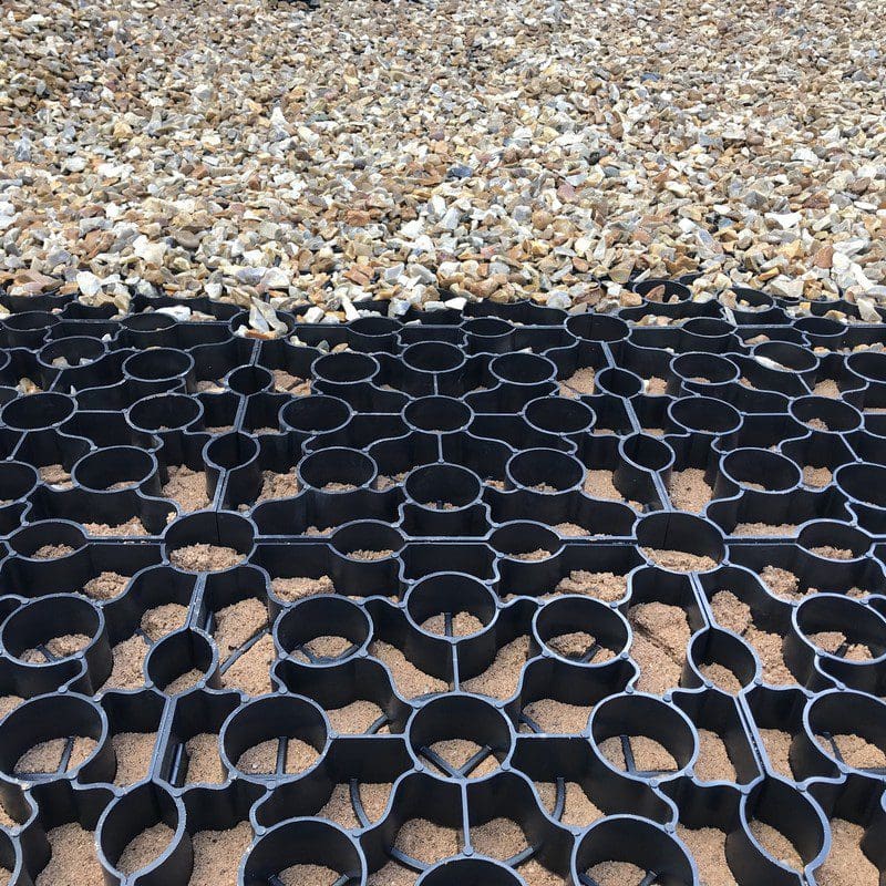 X-Grid Gravel Driveway During Installation